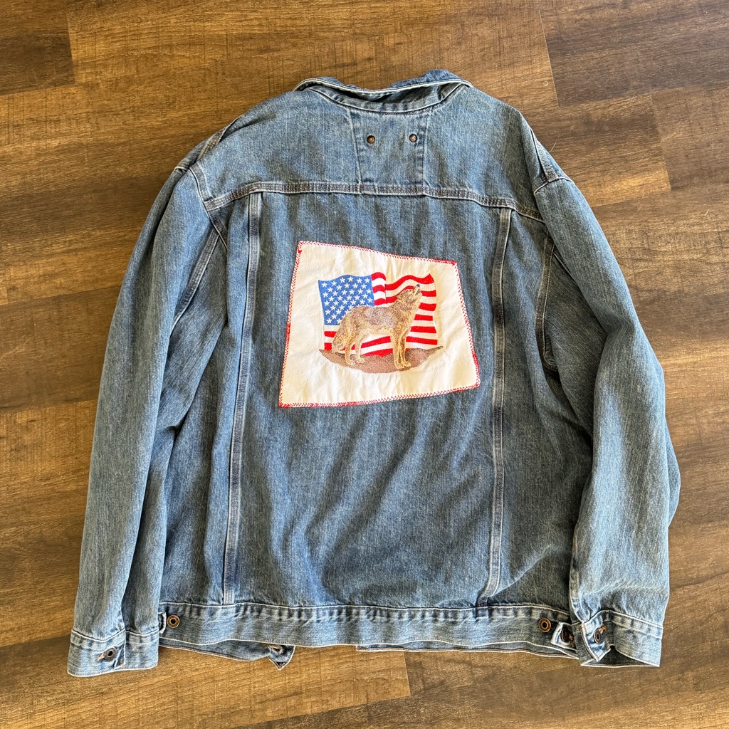 Custom Hand Stitched Vintage Carhartt Denim Jacket  Size 2xl